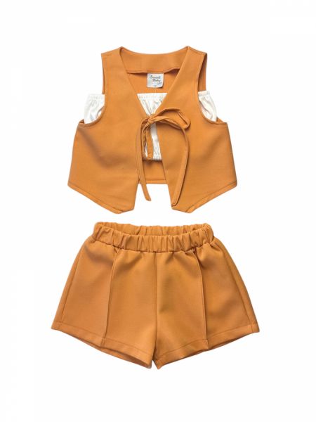 Σετ μπουστάκι, γιλέκο και σορτς ελληνικής ραφής κορίτσι μεγάλο εκάι