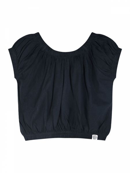 Crop top μονόχρωμο με λάστιχο στο τελείωμα μαύρο