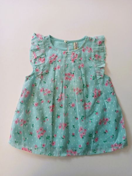 Μπλούζα ζορζέτα φλοράλ με βολάν βεραμάν