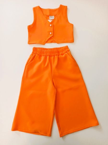 Σετ γιλέκο και παντελόνα με λάστιχο ελληνικής ραφής εκάι