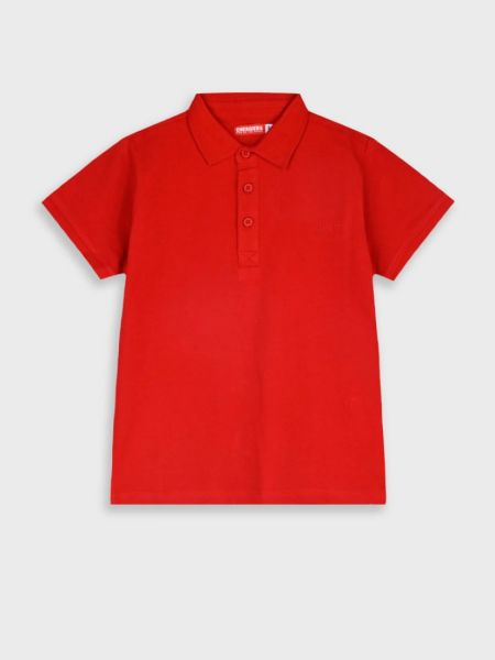 Μπλούζα τύπου polo μονόχρωμη κόκκινο