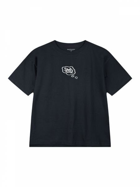 T-shirt φαρδύ με graffiti στην πλάτη μαύρο