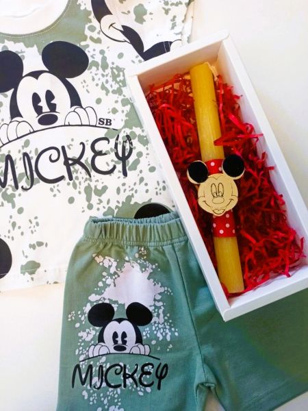 Χειροποίητη λαμπάδα με Micky μαγνητάκι κόκκινο