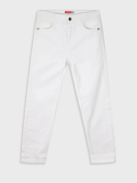 Παντελόνι chino μονόχρωμο με τσέπες λευκό