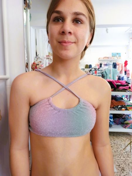 Μπικίνι μαγιό με γοργονέ εφέ  λιλά