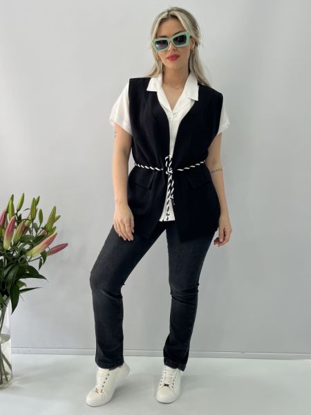 Παντελόνι ίσιο jean μαύρο