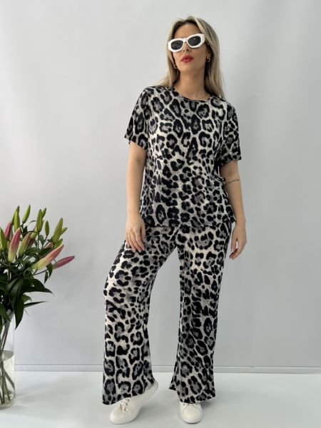 Παντελόνα animal print μαύρο