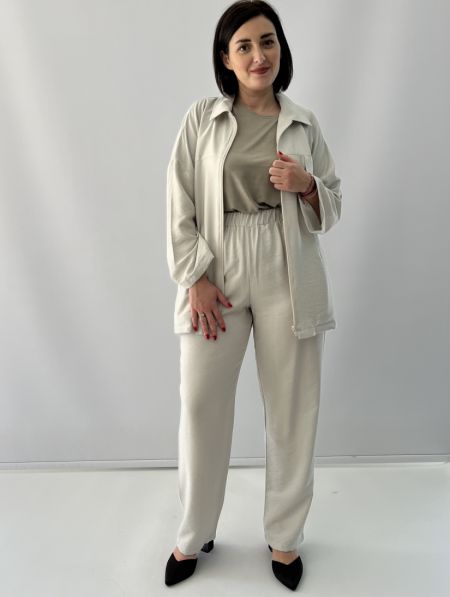 Παντελόνα με λάστιχο στη μλεση και τσέπες γκρι