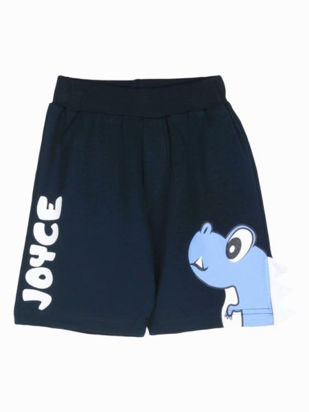Βερμούδα βαμβακερή με print δεινοσαυράκι μπλε