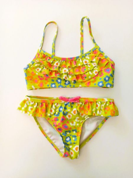Μπικίνι με βολάν και χρωματιστό animal print  λάιμ