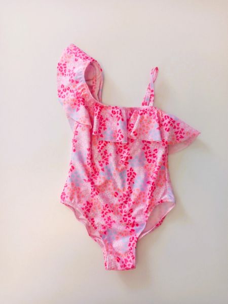 Μαγιό ολόσωμο με summer animal print ελληνικής ραφής ροζ