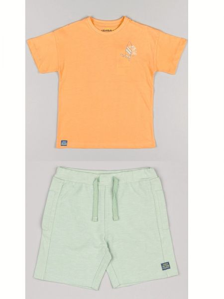 Σετ μπλούζα και βερμούδα με print 'Summer Energy' μέντα