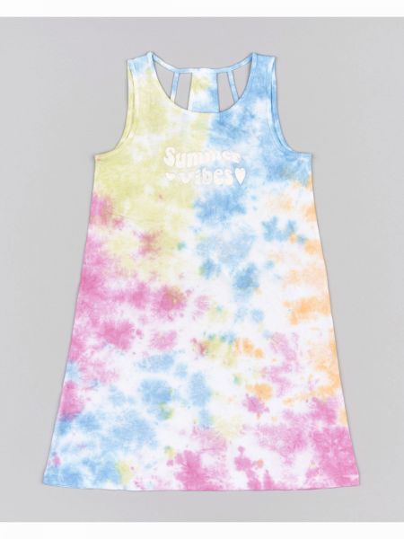 Φόρεμα με cloudy print εξώπλατο φούξια