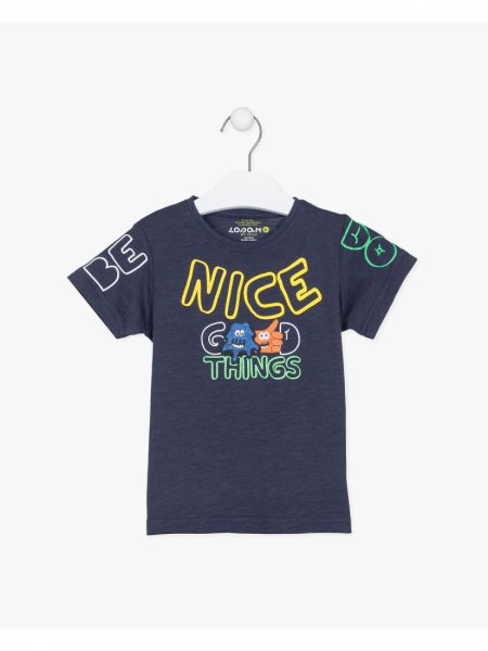 Μπλούζα κοντομάνικη με print Nice things μπλε