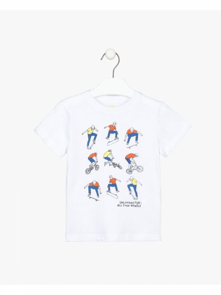 Μπλούζα κοντομάνικη με print skate moments λευκό