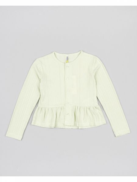 Ζακέτα κροπ με ασημοκλωστή και βολάν μέντα