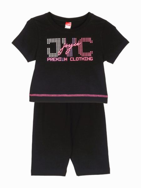 Σετ κροπ τοπ και ποδηλατικό κολάν JYC μαύρο