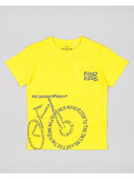 Μπλούζα κοντομάνικη βαμβακερή Losan Kids με διάφορα print κίτρινο