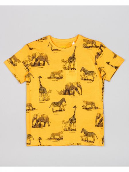 Μπλούζα κοντομάνικη βαμβακερή Losan Kids με διάφορα print πορτοκαλί