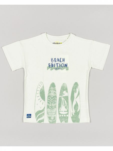 Μπλούζα κοντομάνικη βαμβακερή Losan Kids με διάφορα print φυστικί