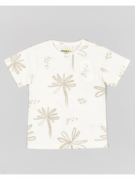 Μπλούζα κοντομάνικη βαμβακερή Losan Kids με διάφορα print μπεζ