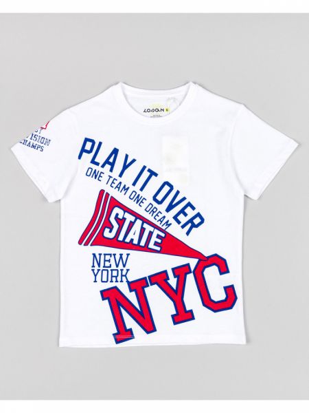 Μπλούζα κοντομάνικη βαμβακερή Losan Kids με διάφορα print γαλάζιο