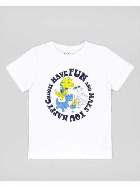 Μπλούζα κοντομάνικη βαμβακερή Losan Kids με διάφορα print λευκό