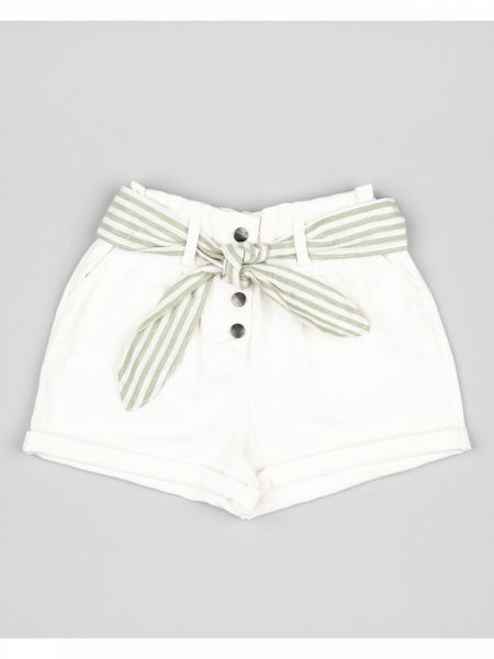 Σορτς τζιν ψηλόμεσο Losan Try με διάφορα print λευκό