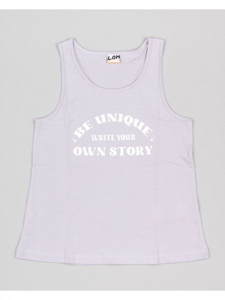 Μπλούζα αμάνικη βαμβακερή με διάφορα print λιλά