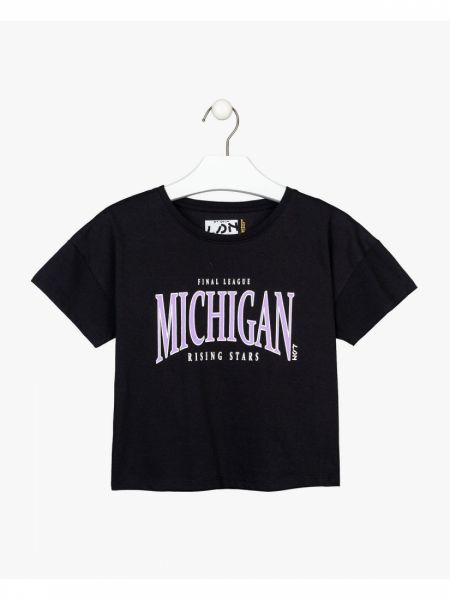 Μπλούζα κοντομάνικη με διάφορα print βαμβακερή λιλά