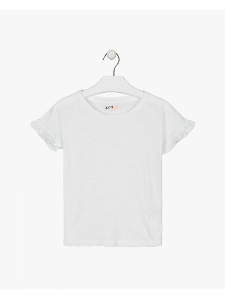 Μπλούζα κοντομάνικη με διάφορα print βαμβακερή λευκό