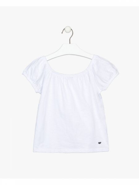 Μπλούζα κοντομάνικη με λάστιχο  λευκό