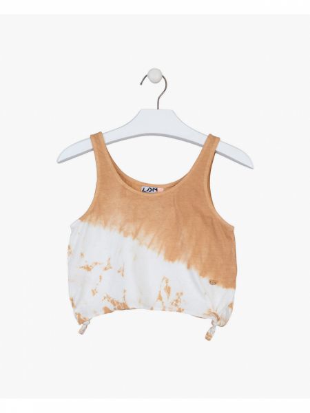 Κροπ τοπ Losan Try με διάφορα print  μπεζ