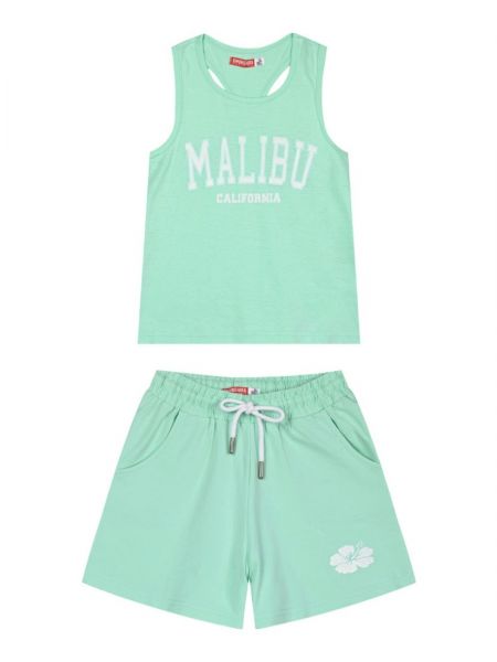 Σετ αμάνικη μπλούζα και βερμούδα MALIBU βεραμάν