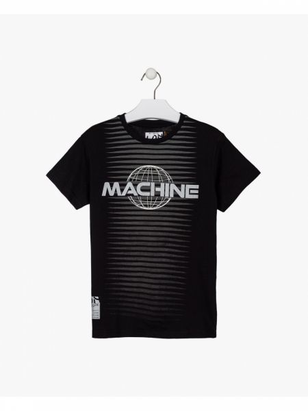 Μπλούζα κοντομάνικη βαμβακερή Losan Try με διάφορα print μαύρο