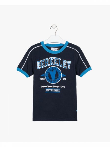 Μπλούζα κοντομάνικη βαμβακερή Losan Try με διάφορα print μπλε ρουά