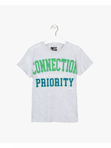 Μπλούζα κοντομάνικη βαμβακερή Losan Try με διάφορα print φυστικί