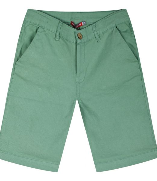 Βερμούδα τζιν μονόχρωμη με τσέπες μέντα