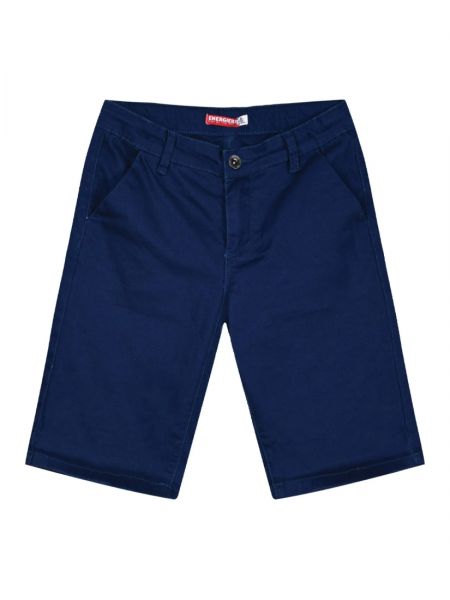 Βερμούδα τζιν μονόχρωμη με τσέπες μπλε