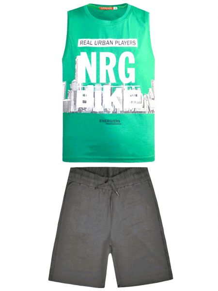 Σετ βαμβακερό αμάνικο με print NRG BIKE πράσινο