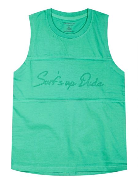 Μπλούζα βαμβακερή αμάνικη με print Surf μέντα