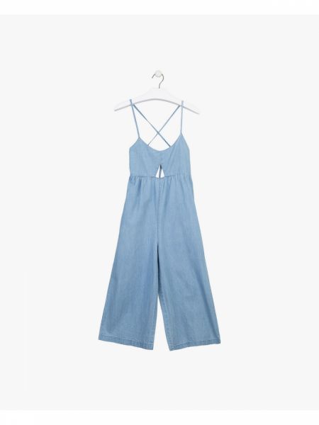 Ολόσωμη φόρμα τζιν παντελόνα με δέσιμο μπλε