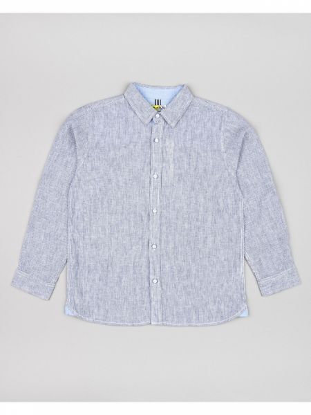  Πουκάμισο ριγέ μακρυμάνικο με κουμπί στο μανίκι  μπλε