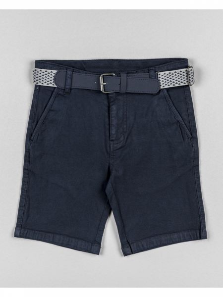 Βερμούδα μονόχρωμη chinno με ελαστική ζώνη και τσέπες μπλε