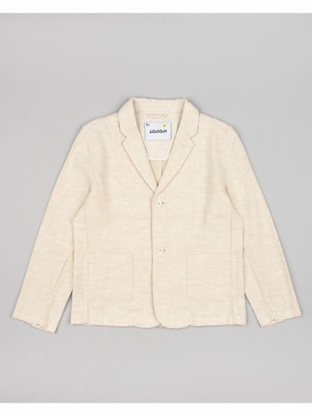  Σακάκι λινό μονόχρωμο με κουμπιά και τσέπες μπεζ