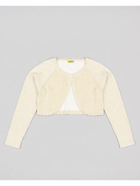 Ζακέτα κροπ με χρυσοκλωστή και βολάν  χρυσό