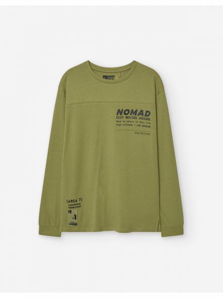 Μπλούζα βαμβακερή μακρυμάνικη με διάφορα print για αγόρι Lsn Try κυπαρισσί