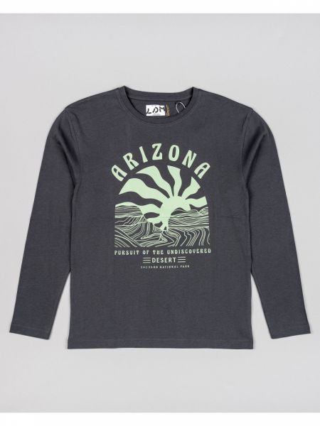 Μπλούζα βαμβακερή μακρυμάνικη με διάφορα print για αγόρι Lsn Try πετρόλ