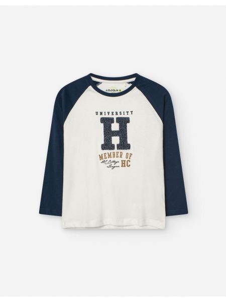 Μπλούζα μακρυμάνικη βαμβακερή με print LSN boy μπεζ