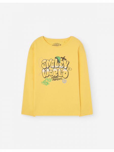 Μπλούζα μακρυμάνικη βαμβακερή με print LSN boy μουσταρδί